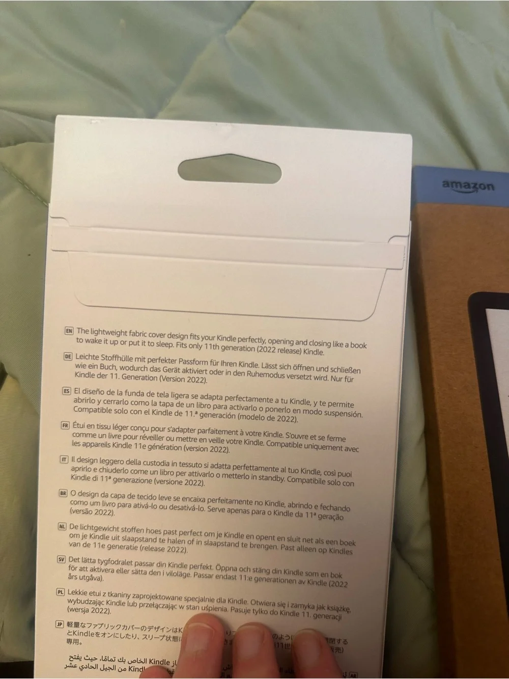 Black Amazon Kindle Gen 11 16GB with Blue Fabric Cover